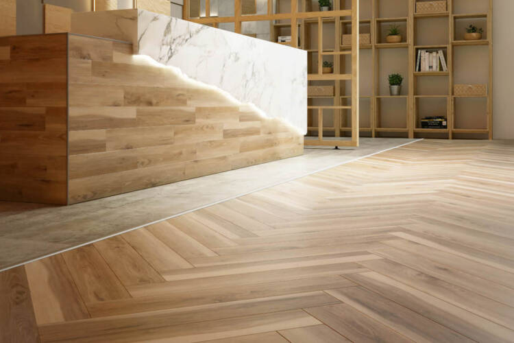 A picture of vinyl flooring for 2021 hotel industry design trends